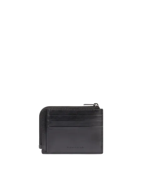 Piquadro Philip RFID Leather Coin and Card Pouch, black