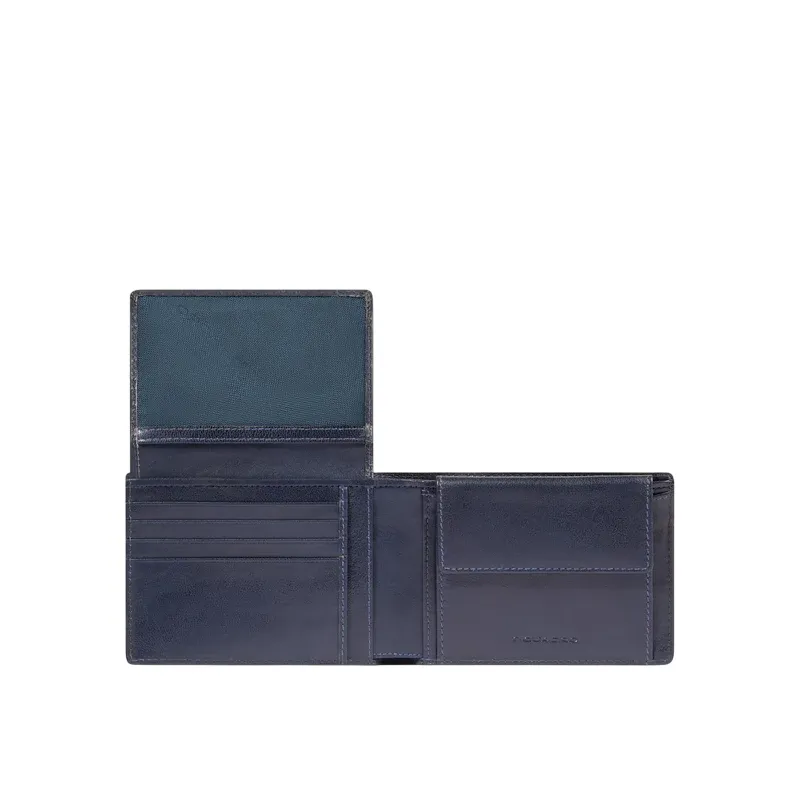 Piquadro Philip Men's Wallet with RFID and Coin Pocket, blue