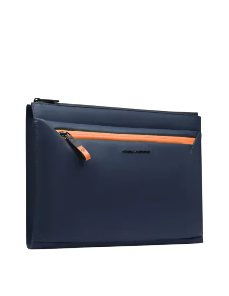 Pochette in tessuto impermeabile porta iPad®Pro 12.9 Piquadro C2OW, blu