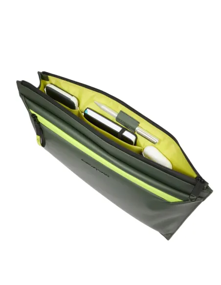 Piquadro C2OW iPad®Pro 12.9 waterproof fabric pouch, green