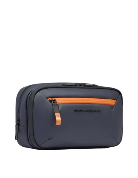 Piquadro C2OW waterproof fabric beauty case, blue