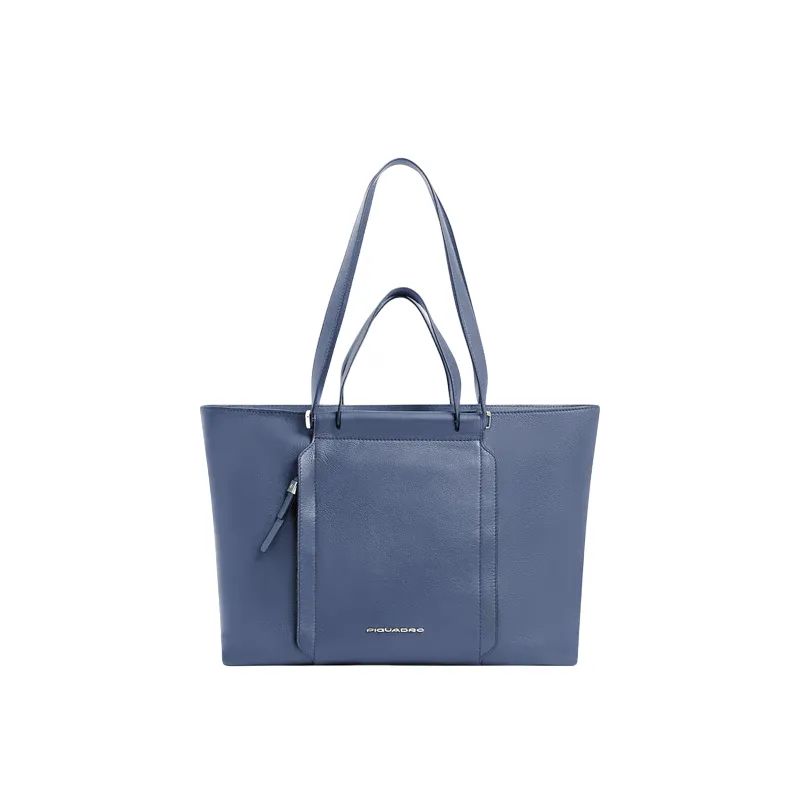Piquadro Circle Damen-Einkaufstasche mit Doppelgriffen, blau