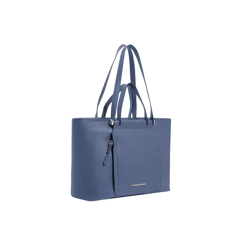 Shopping Piquadro Circle con porta pc, blu 2