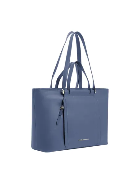 Piquadro Circle women's shopping bag with two handles, blue