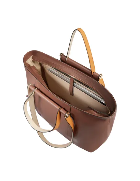 Shopping Piquadro Circle con porta pc, marrone-beige