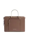 Piquadro Circle Expandierbare schlanke Leder Aktentasche, braun-beige
