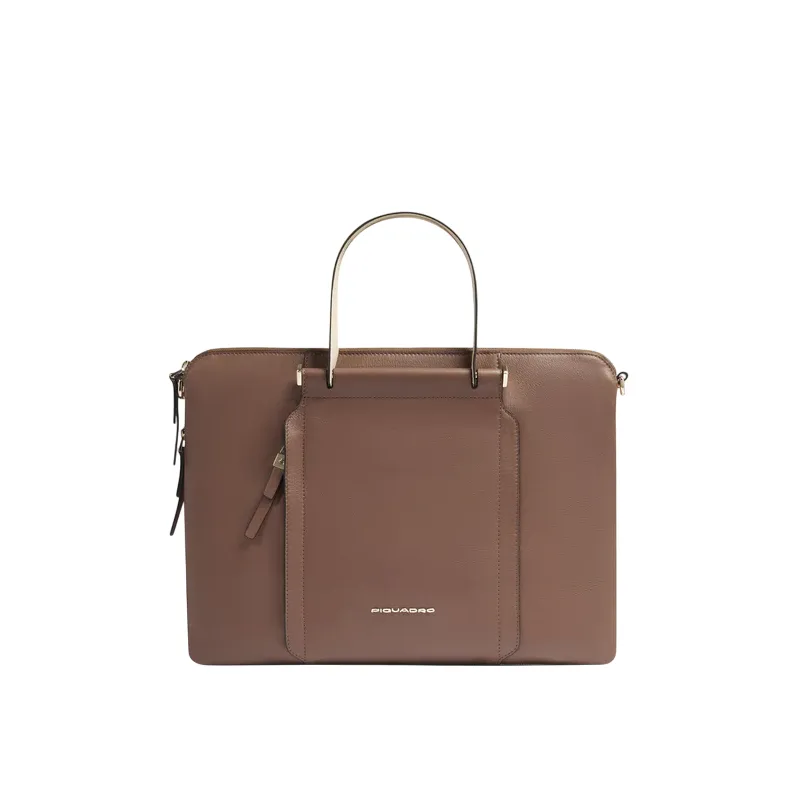 Cartella donna espandibile Piquadro Circle, marrone-beige