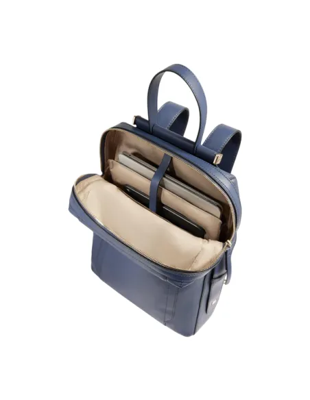 Piquadro Circle Damen-Laptop-Rucksack aus Leder, Ozeanblau