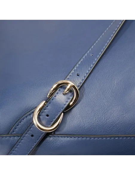 Piquadro Circle women's leather laptop backpack, ocean blue