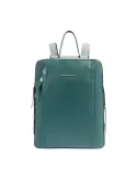 Piquadro Circle Damen-Laptop-Rucksack aus Leder, teal/avio