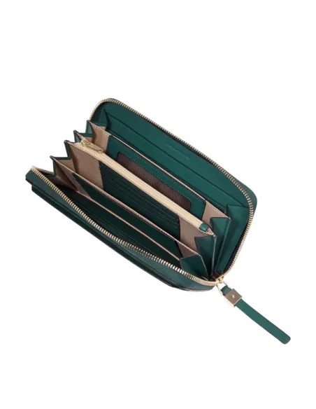 Damengeldbörse mit Reißverschlussoffnung Piquadro Circle, teal-avio