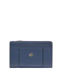 Piquadro Circle women's medium leather zipped wallet, blue