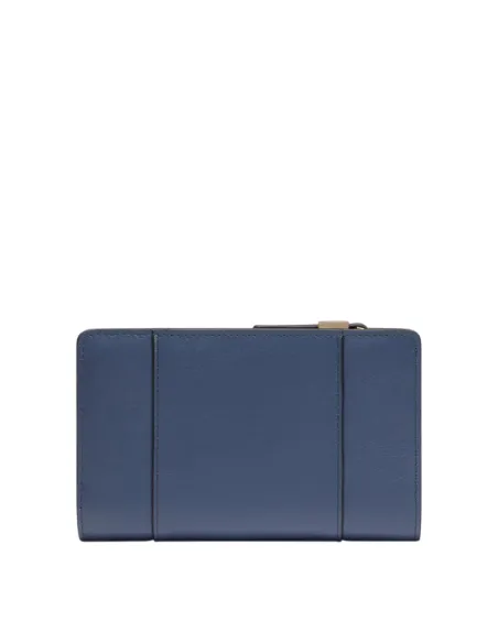 Piquadro Circle women's medium leather zipped wallet, blue