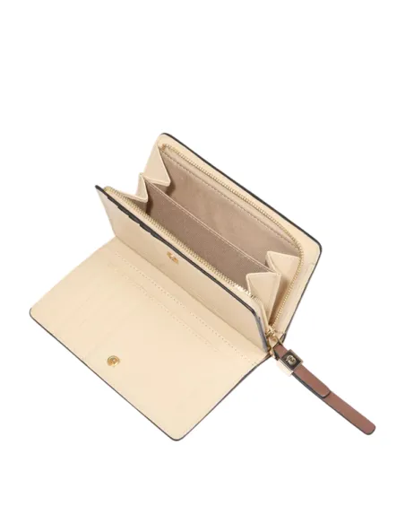 Piquadro Circle women's medium leather zipped wallet, brown-beige