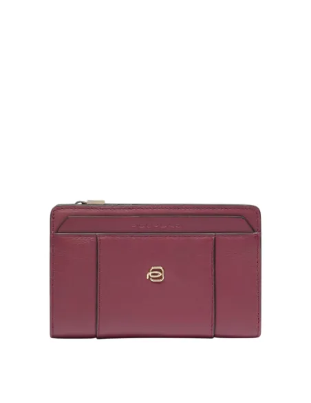 Piquadro Circle women's medium leather zipped wallet, wine