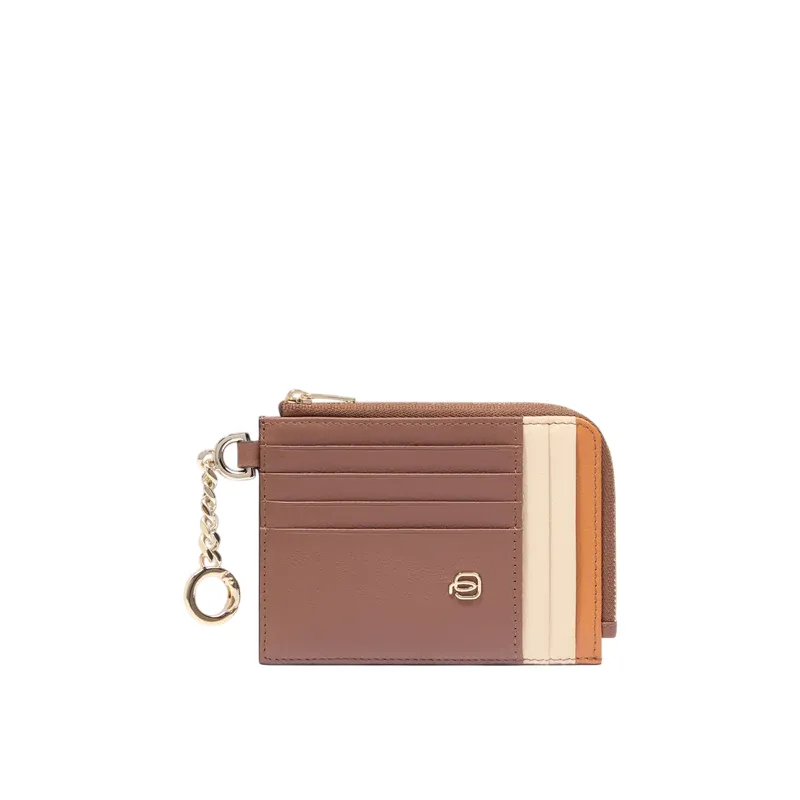 Piquadro Circle Zippered coin pouch with credit card...