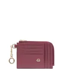Bustina porta carte di credito con porta chiavi Piquadro Circle, bordeaux