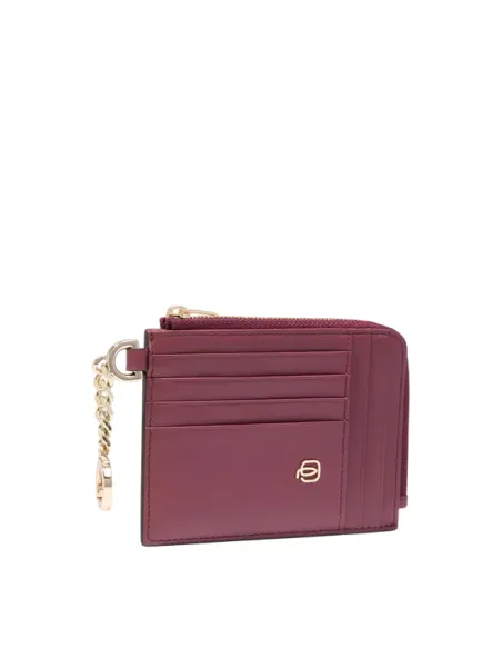 Piquadro Circle Munzbeutel mit Reißverschluss, bordeaux