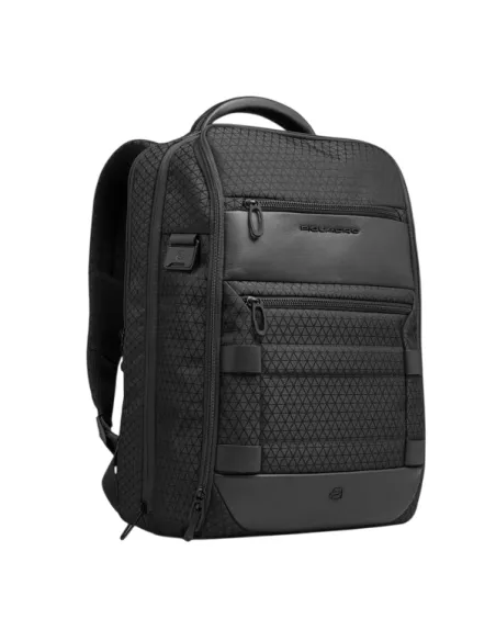 Piquadro Hex Modulares Reiserucksack 2 in 1 mit Laptop- und iPad-Fach, schwarz