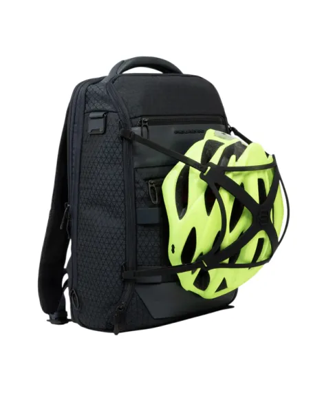 Piquadro Hex Modular Travel Backpack with 3 Compartments and Laptop Sleeve, blue