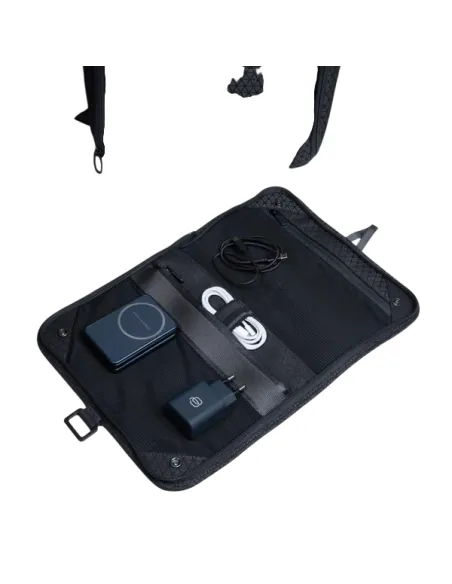 Piquadro Hex Modular Travel Backpack with 3 Compartments and Laptop Sleeve, blue