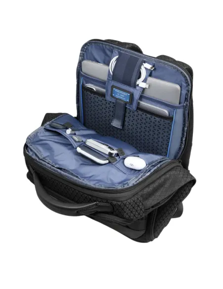 Piquadro Hex Modular Travel Backpack with 3 Compartments and Laptop Sleeve, black