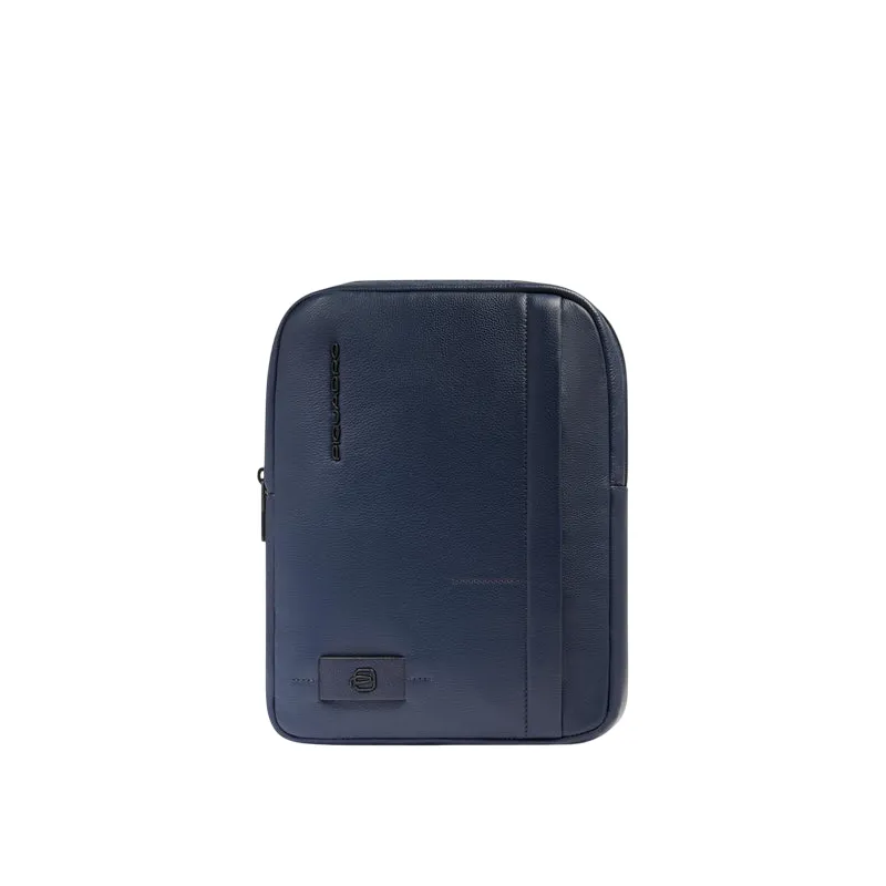 Borsello per iPad ® 11 in pelle Piquadro Russel, blu