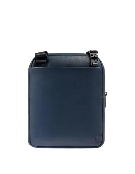Piquadro Russel Leather Crossbody Bag with iPad Compartment and RFID, blue
