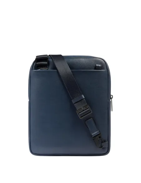 Piquadro Russel Herren Leder Umhängetasche mit iPad-Fach und RFID, blau