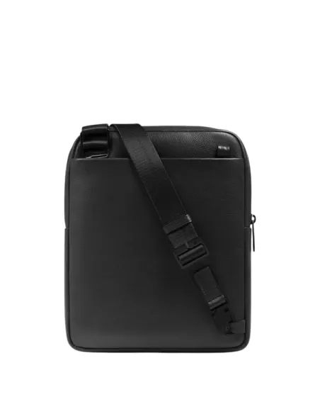 Piquadro Russel Herren Leder Umhängetasche mit iPad-Fach und RFID, schwarz