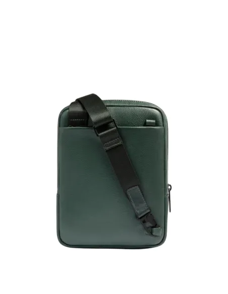 Piquadro Russel Small Leather Crossbody Bag with iPad Slot and RFID, green