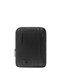 Piquadro Russel Small Leather Crossbody Bag with iPad Slot and RFID, black