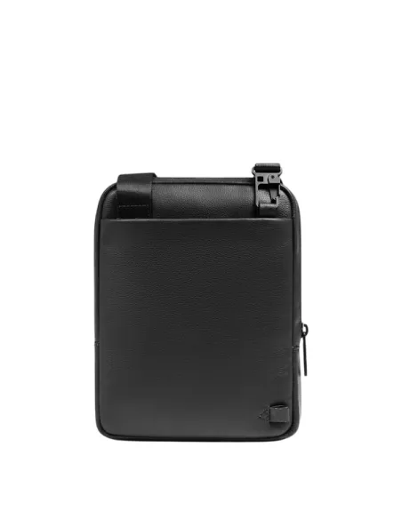 Piquadro Russel Kleine Herren Umhängetasche aus Leder mit iPad-Fach und RFID, schwarz