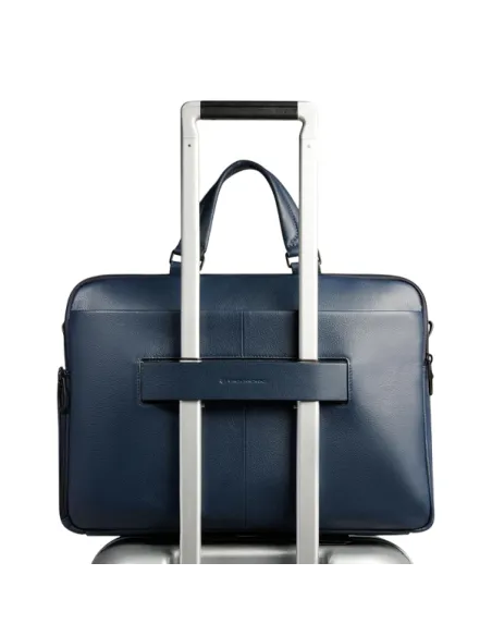 Borsa porta pc da 15,6 e porta iPad®Pro 12,9 in pelle Piquadro Russel, blu