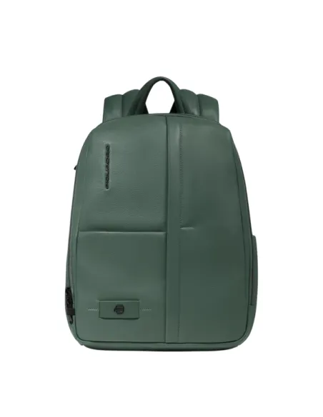 Piquadro Russel Small Leather Backpack Laptop & iPad Holder, green