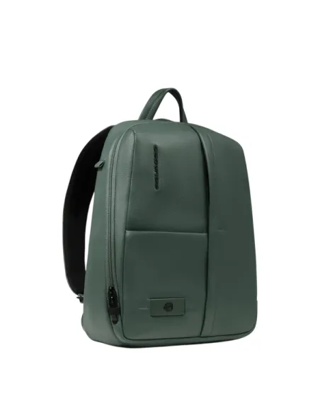 Piquadro Russel Small Leather Backpack Laptop & iPad Holder, green
