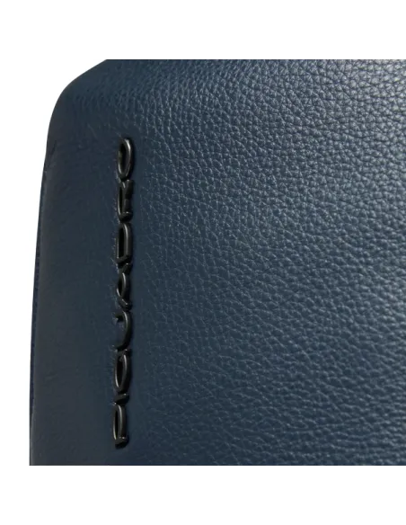 Piquadro Russel Leder-Rucksack klein Laptop & iPad-Fach, blau