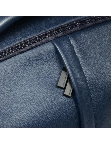 Piquadro Russel Leather 14" Laptop Backpack with RFID & Anti-Theft, blue