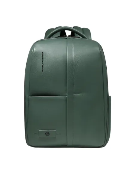 Zaino in pelle porta PC da 14 Piquadro Russel, verde
