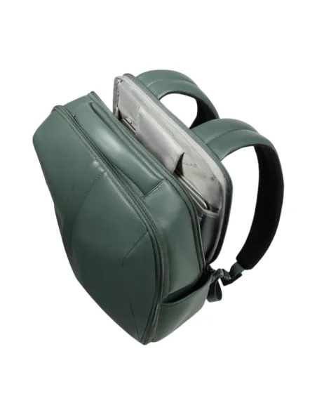 Piquadro Russel Leather 14" Laptop Backpack with RFID & Anti-Theft, green