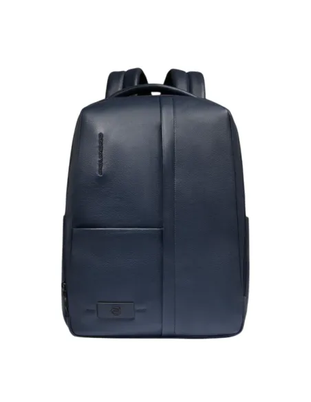 Piquadro Russel Travel 15.6" Laptop & iPad Backpack in Leather, blue