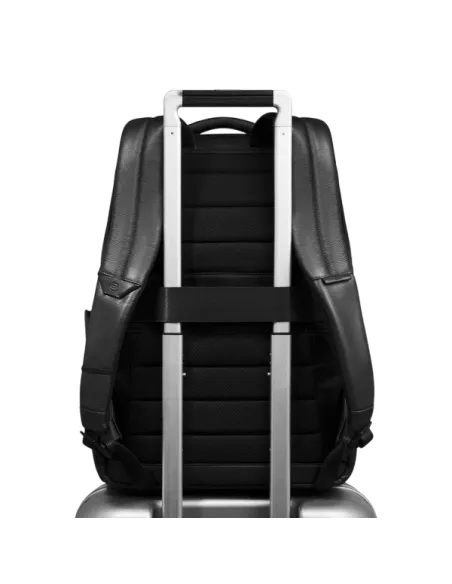 Piquadro Russel Reise-Rucksack aus Leder 15,6" Laptop & iPad, schwarz