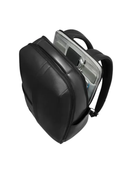 Piquadro Russel Reise-Rucksack aus Leder 15,6" Laptop & iPad, schwarz