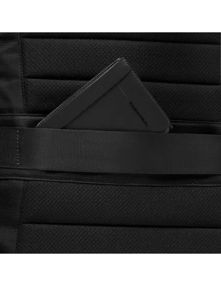Piquadro Russel Travel 15.6" Laptop & iPad Backpack in Leather, black