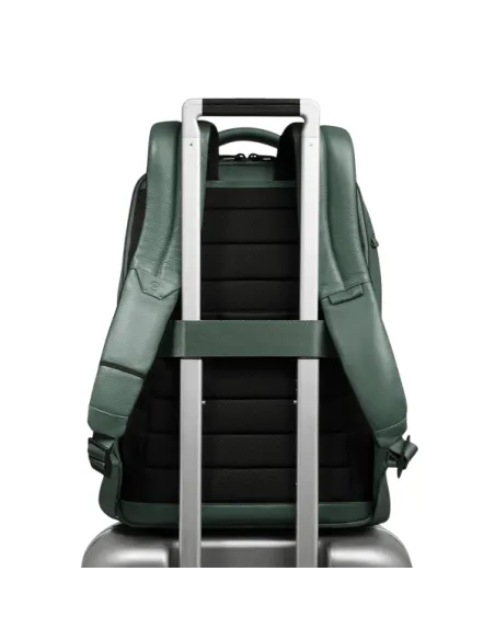 Piquadro Russel Travel 15.6" Laptop & iPad Backpack in Leather, green