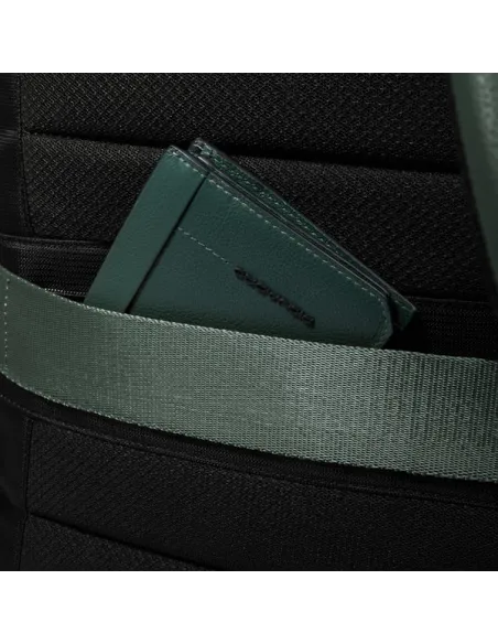 Piquadro Russel Travel 15.6" Laptop & iPad Backpack in Leather, green