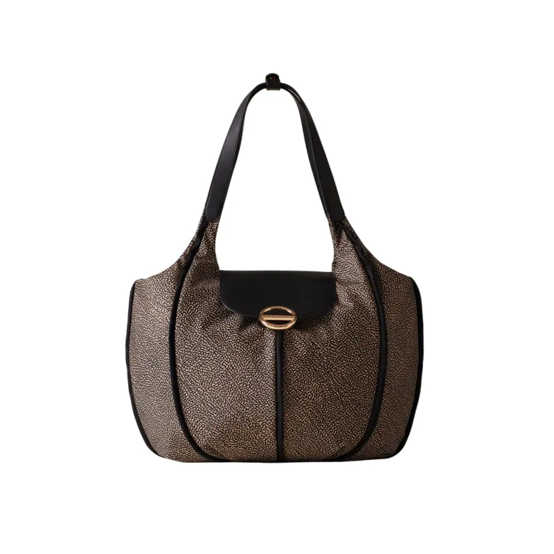 Borsa shopping m in tessuto riciclato Borbonese, op...