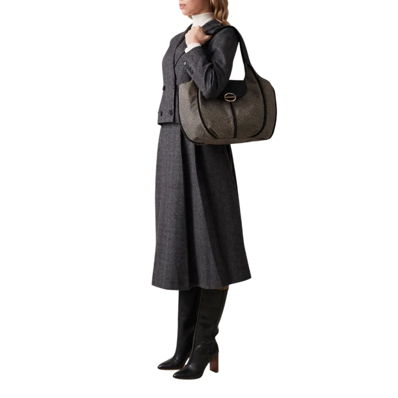 Borsa shopping m in tessuto riciclato Borbonese, op... 2