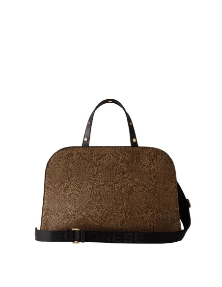 Borsa a bauletto m Borbonese, op naturale-nero