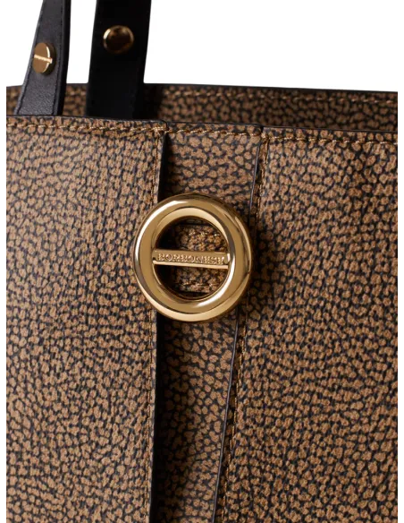 Borbonese Tulip Handtasche aus OP-Canvas und Leder, Stilvoll und Funktional